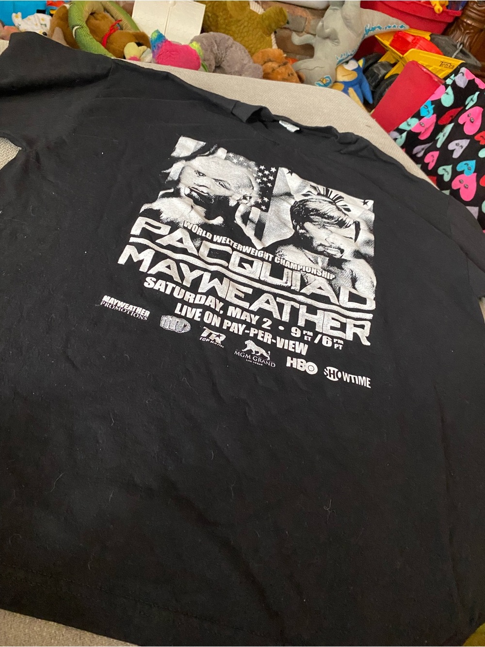 Black Pacquiao vs Mayweather Graphic Short-Sleeve Tee